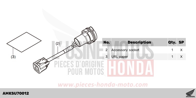 KIT,ACC SOCKET de Africa Twin DCT MAT BALLISTIC BLACK METALLIC (NHA86) 2024